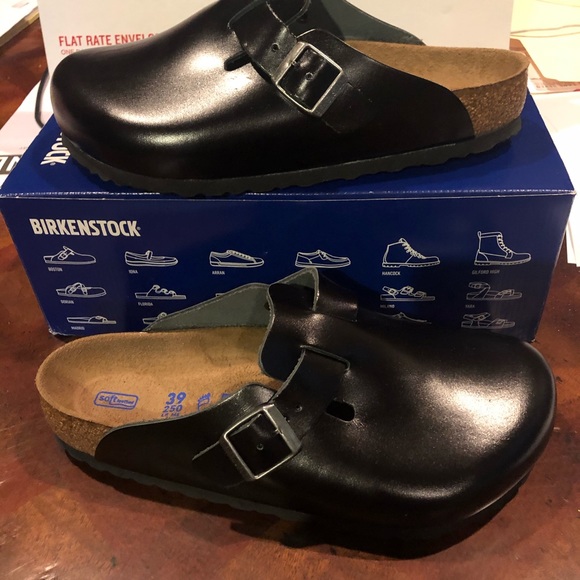 birkenstock boston amalfi leather soft footbed